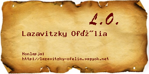 Lazavitzky Ofélia névjegykártya